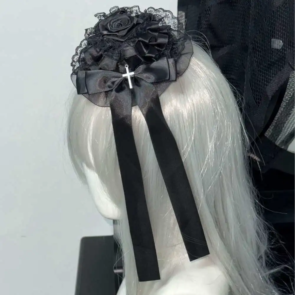 

Lolita Headdress Gothic Dark Wild Cross Lo Elegant Flat Hat Small Hat Headdress Mini Top Hat Hair Clip Accessories