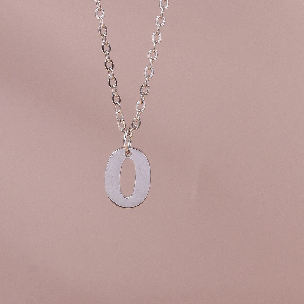 Aihua Mode Glück Initial Nummer 0-9 Anhänger Halskette für Frauen Männer Paar Einfache Arabische Ziffern Halskette Persönlichkeit schmuck – Detail 5