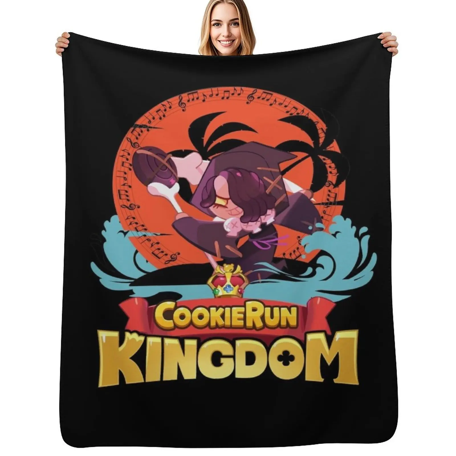 

Music Palm Licorice cookie Throw Blanket All Season Soft Lightweight Blanket for Home