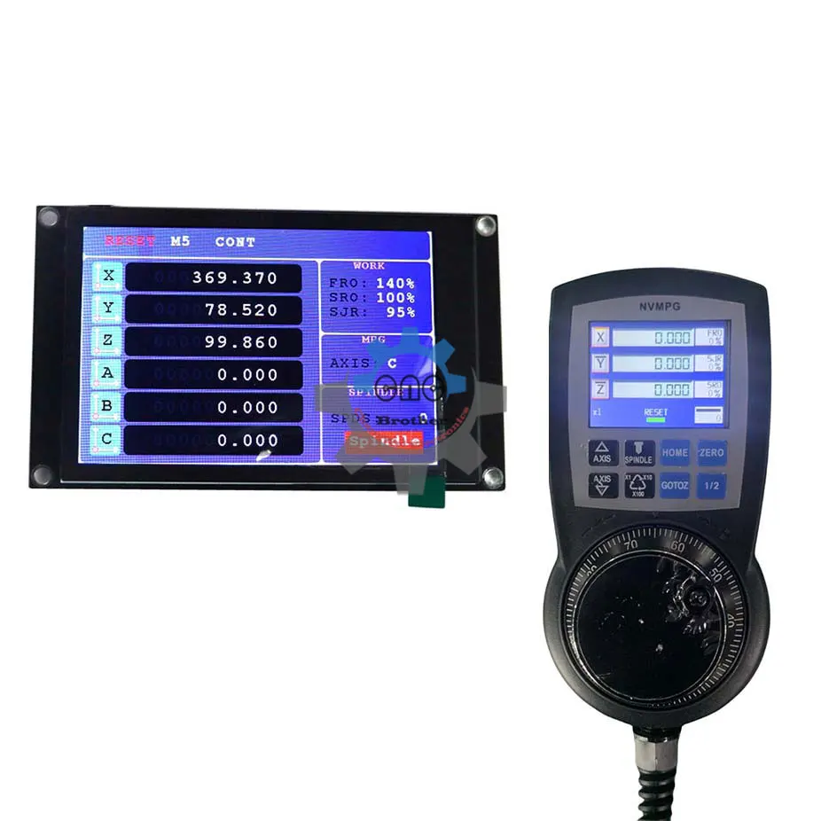 NVMPG CNC 6 Axis MPG Manual Pulse Generator with Handwheel & LCD Mach3 (NVUM V2, NVEM V5 EC500/300 UC300)Independent LCD screen