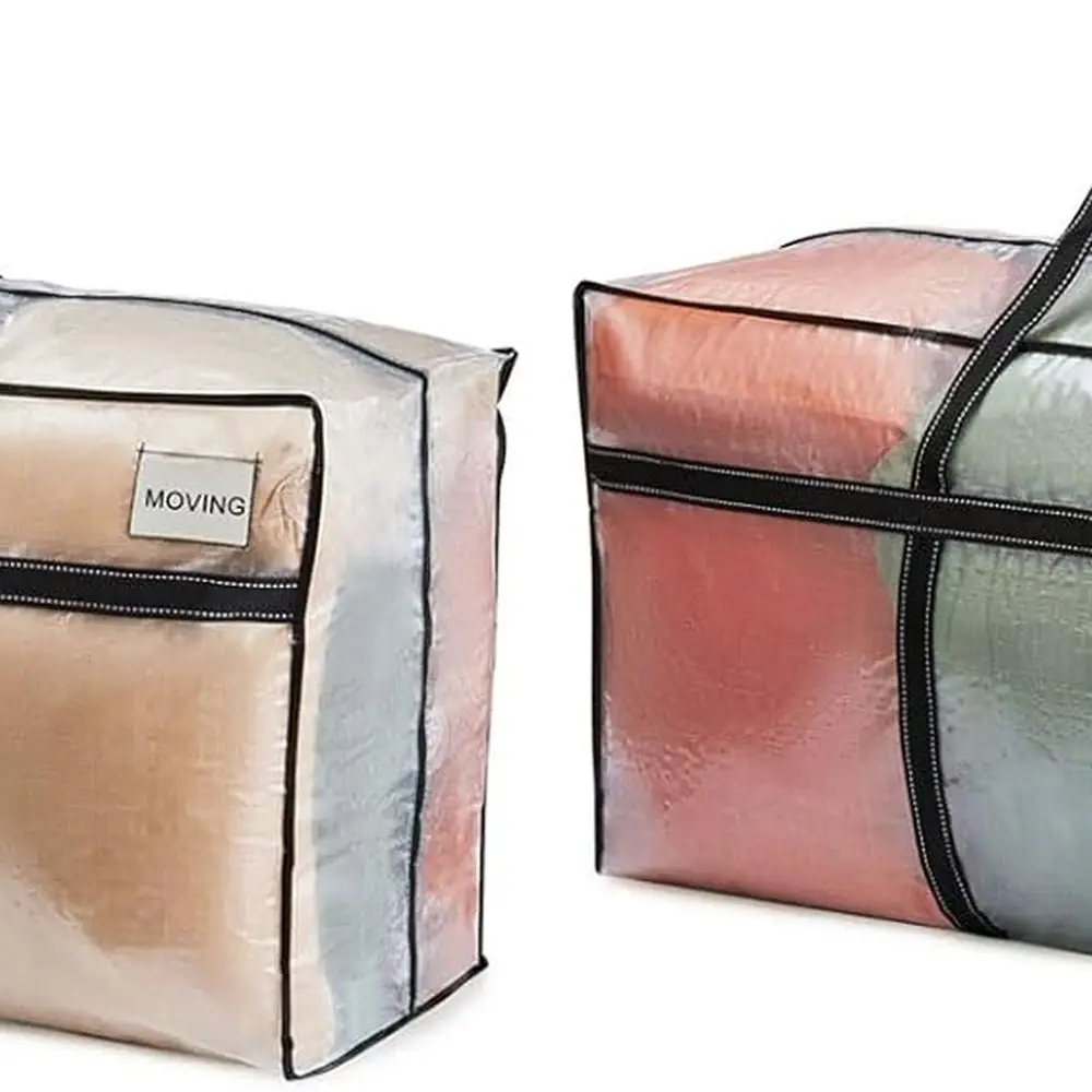 

Очень большие сверхпрочные сумки для перемещения и хранения, идеально подходящие для колледжа, рождественских елок и упаковки предметов (прозрачные, 2 шт.)