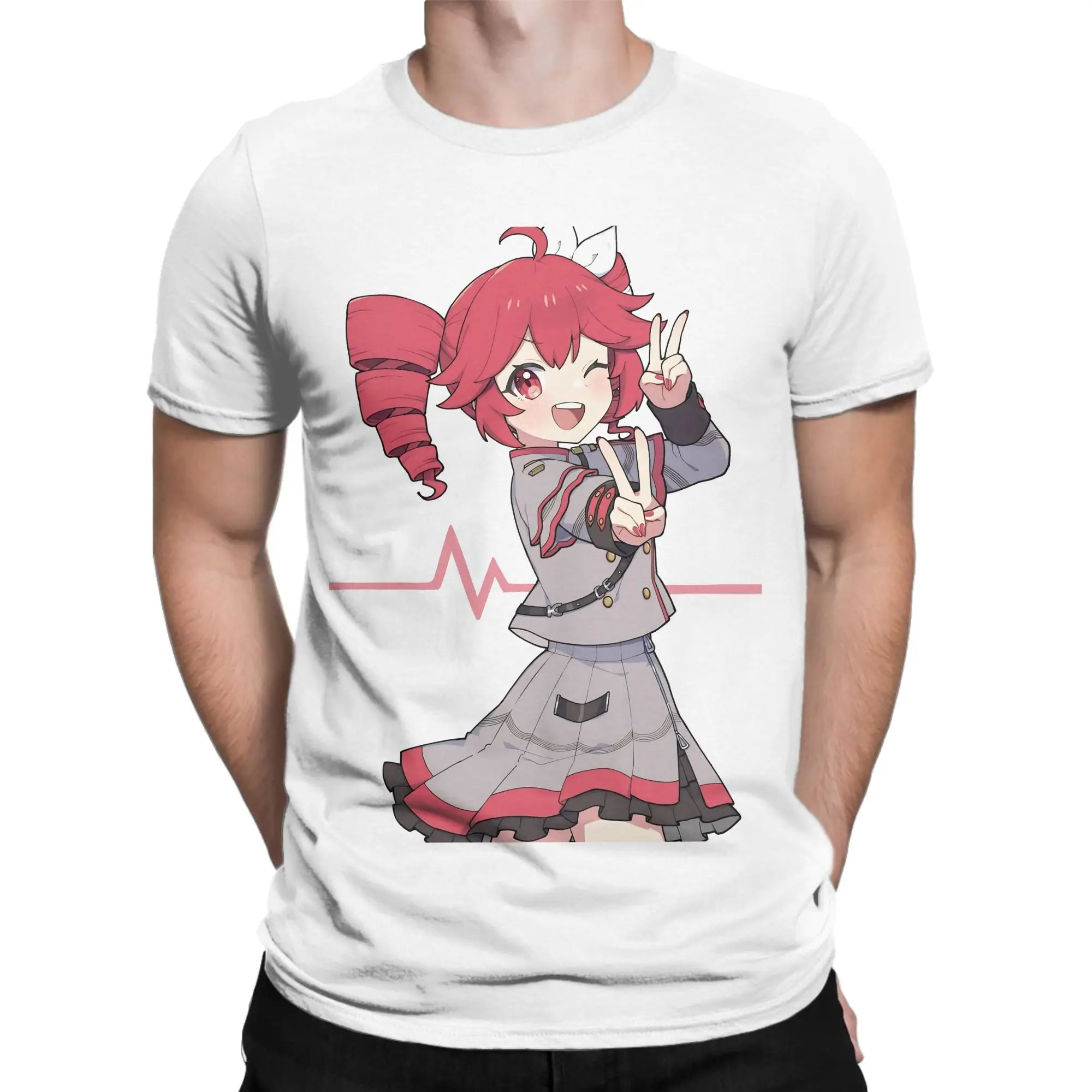 Men Women's Kasane Teto T Shirt Virtual Singer Pure Cotton Tops Novelty Short Sleeve Round Neck Tee Shirt Summer T-Shirt