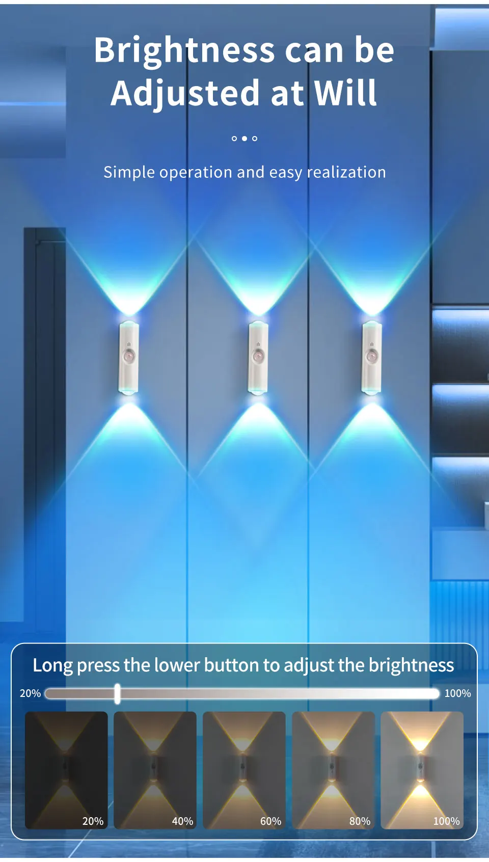 Motion Sensor Night Light 7 Color Change LED Wireless Wall Lamp Magnetic Rechargeable Spotlight For Bathroom Bedroom_maomaolike.com