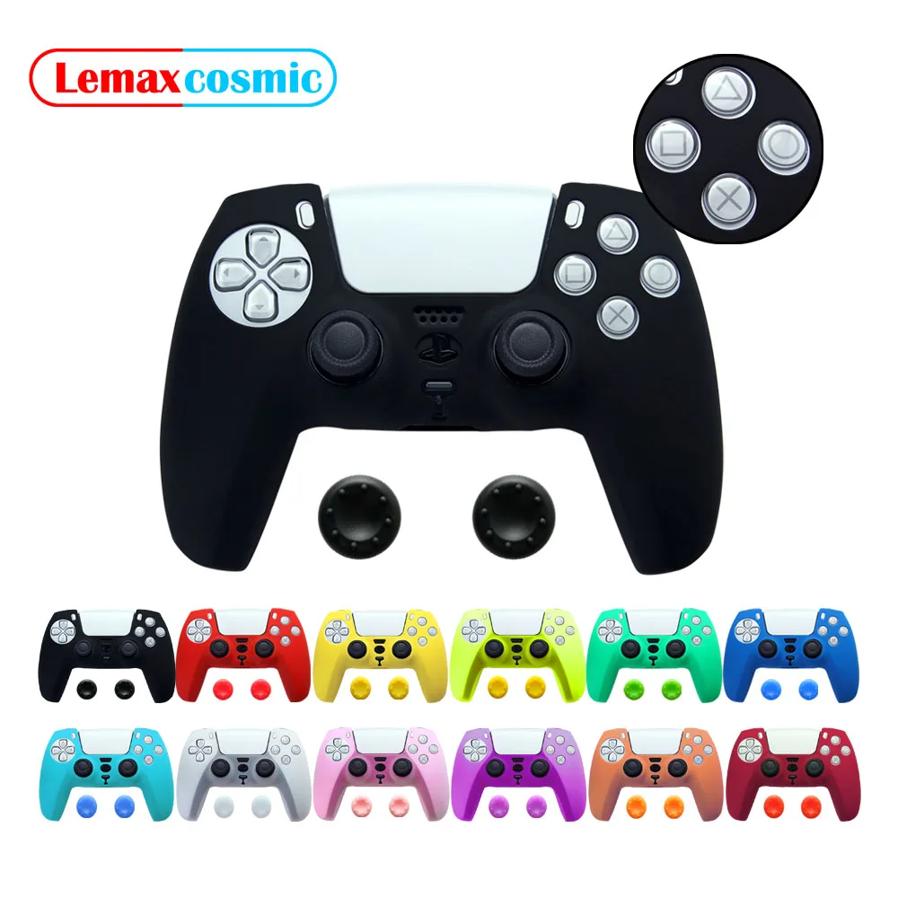 Silicone Rubber Case Controller Skin Plastic Housing Shell Gamepads Joystick Cap Thumbsticks For Sony Playstation 5 PS5