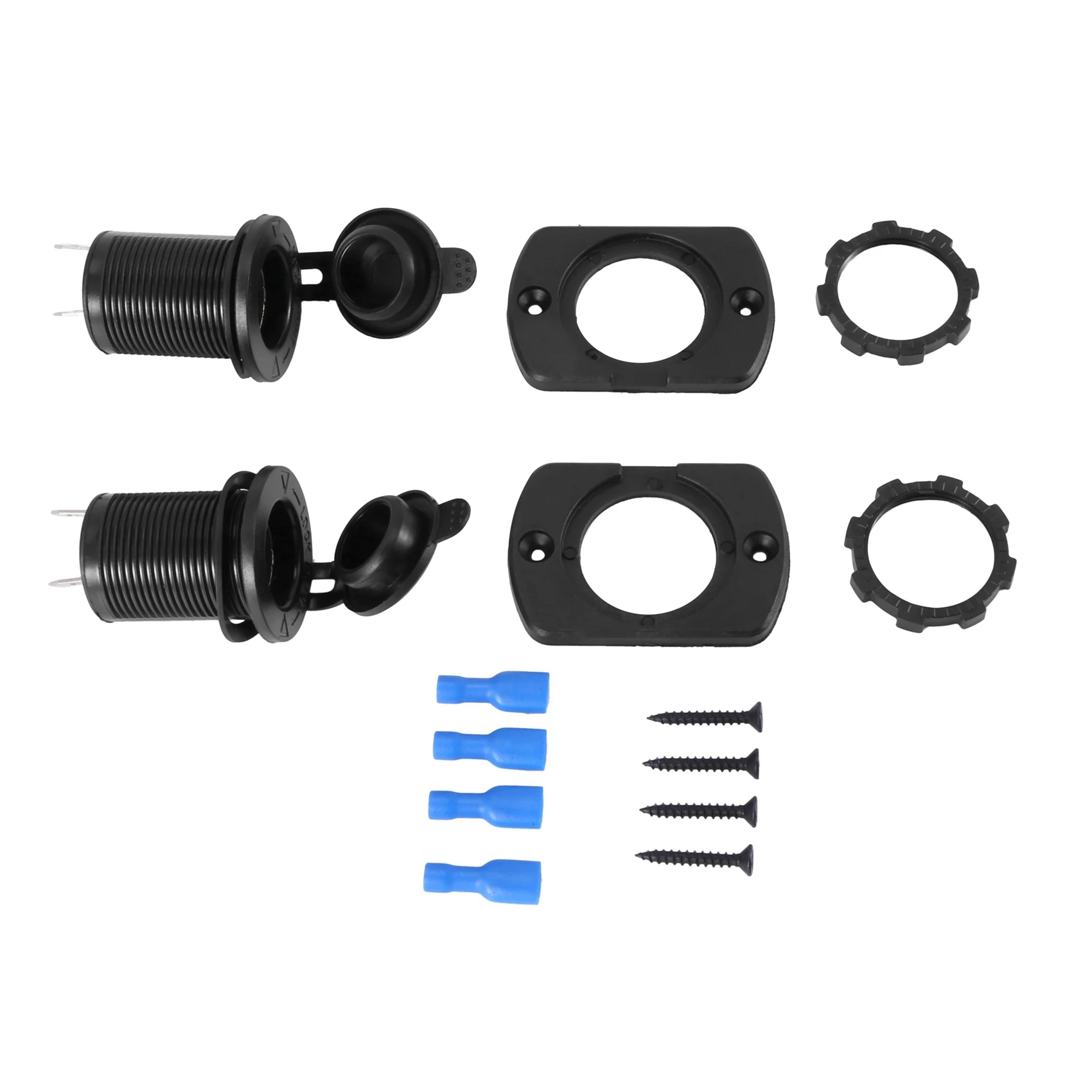 4 X Power Outlet 12V Cigarette Lighter Plug Recessed For Car Moto Boat