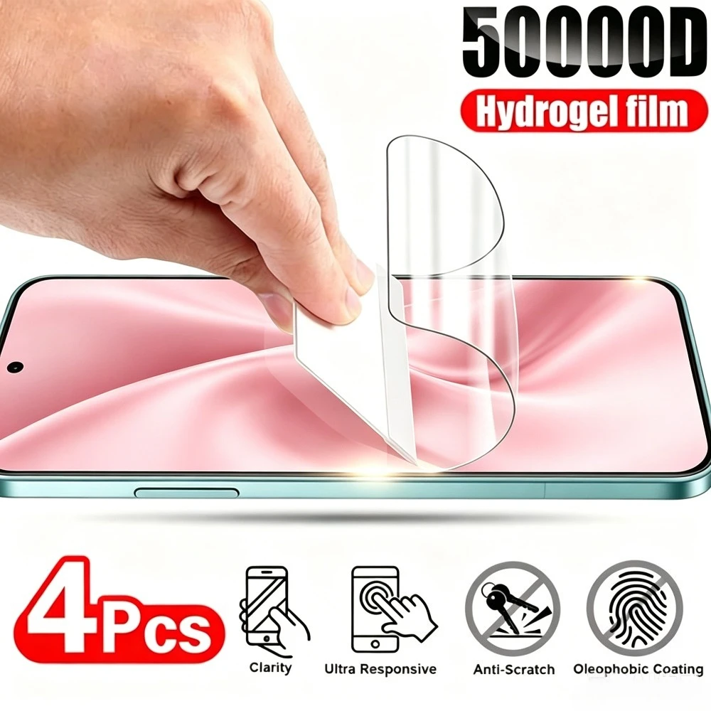 

4Pcs Ultra Clear Hydrogel Film for Poco X8 Pro Max X7 X6 X5 Pro X4 GT Screen Protector for Poco F8 F7 Ultra F7 F6 F5 Pro F3 F4