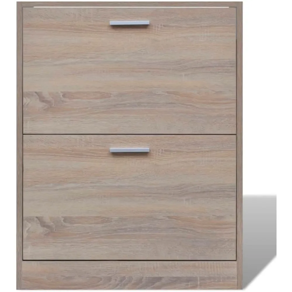 خزانة أحذية حديثة بلمسة نهائية من خشب البلوط مكونة من 12 زوجًا مع أبواب منزلقة لتخزين المدخل والممر #4