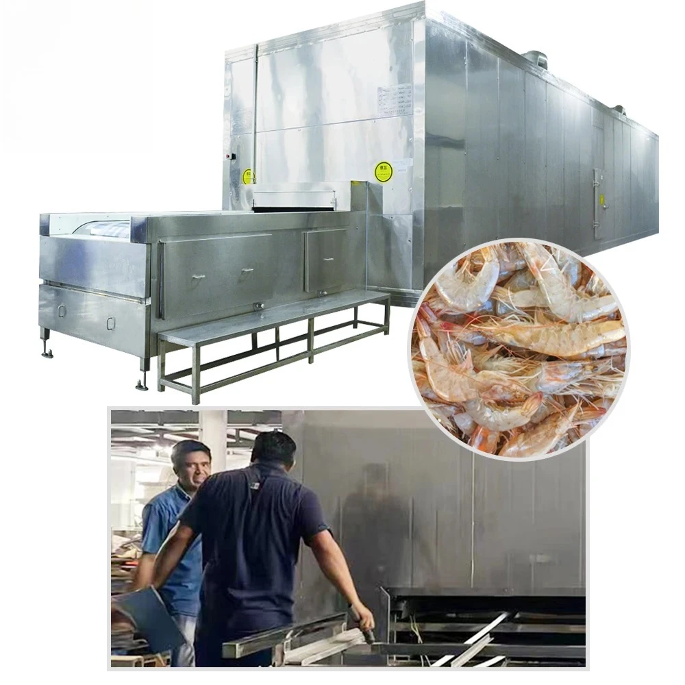Garnelen/Meeresfrüchte und Fische/Fleisch/Geflügel/Pommes Frites/Blast Gefrierschrank Schnelle Iqf-Tunnel-Gefrierschrank-Maschinenherstellungsanlage