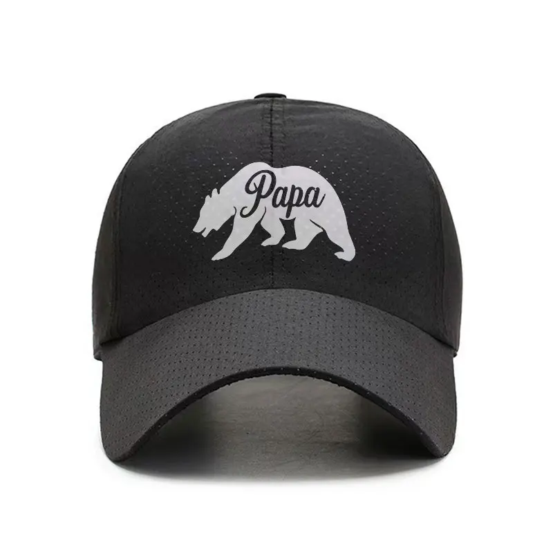 Papa Bear Quick Dry Baseball Cap Adjustable Outdoor Sun Hat for Men and Women Fathers Day Gift