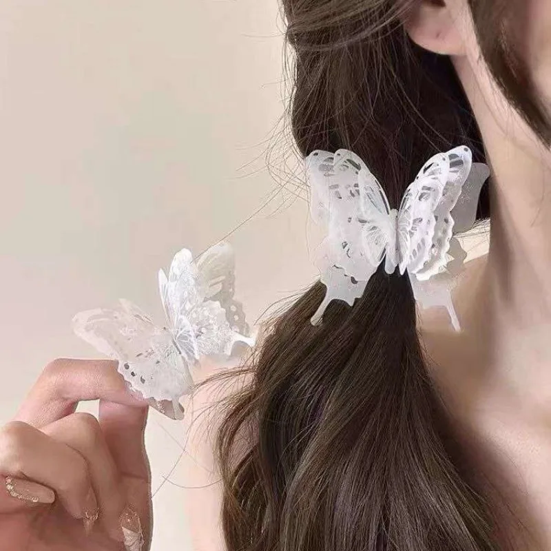 3D Flapping Butterfly Hair Clips Y2K Elegance Nimble Lovely Butterflies Black White Hairpin NEW Style Accessories for Women Girl