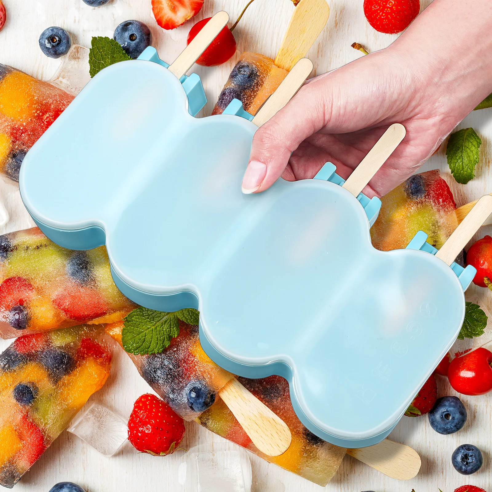 

1 set Creative Silicone Cream Molds Set Cute Popsicle Chocolate Mold Detachable Space Saving Easy Storage Party Summer Fun Cream