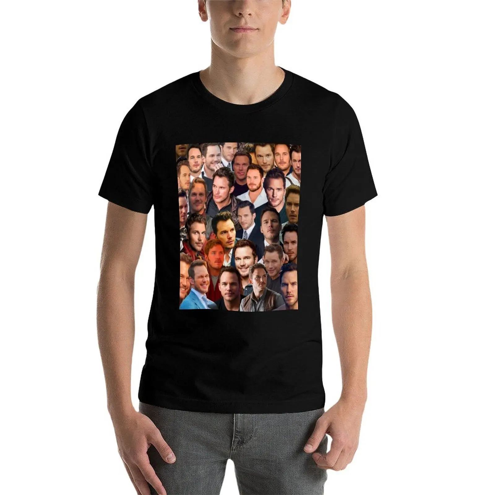 Chris Pratt Photo Collage T-Shirt anime figures oversized t shirt summer shirt men workout shirt