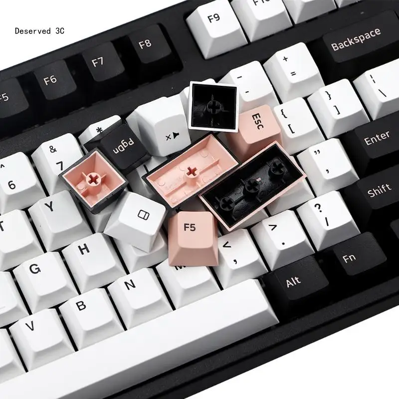 PBT Keycaps 160 Keys Keycaps Double Shot Cherry Olivia Mechanical