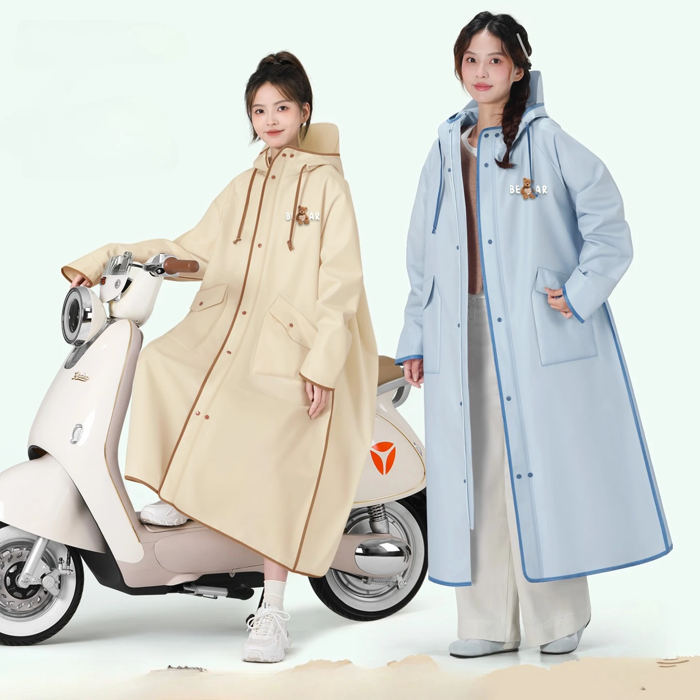 Women'S Fashion Raincoat - معطف مطر نسائي شفاف من مادة