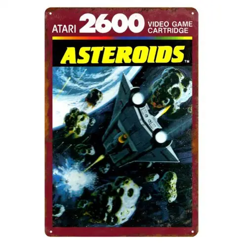 Металлический постер для видеоигр «астероиды» в стиле ретро 2600, Жестяная Табличка 20*30 см