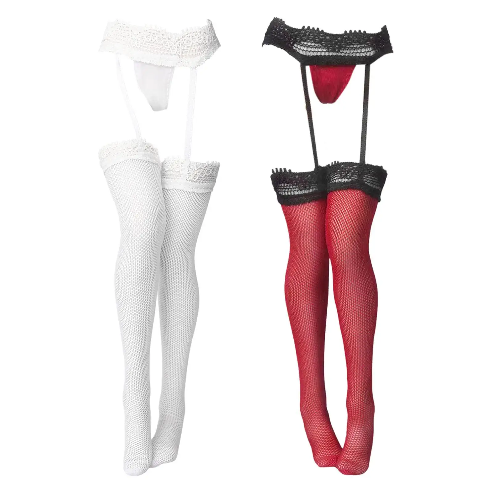 

1/6 Doll Garter Socks Womens Suspender Thigh High Stockings Cosplay Outfit
