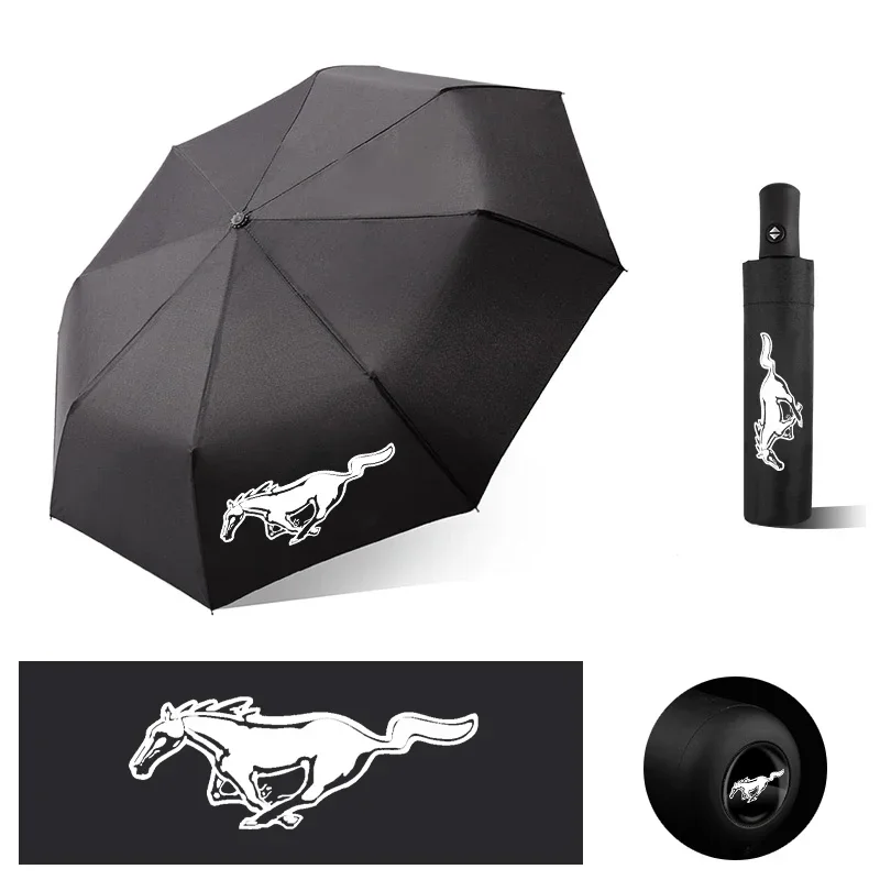 Car Windproof Automatic Umbrella For Mustang Ford Fiesta Mondeo ST Fusion Speed Ecosport Explorer Escape Shelby Edge GT 350 500