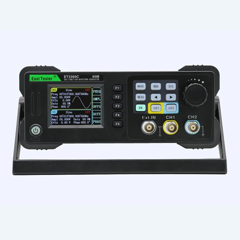 East Tester Dual Channel DDS Arbitrary Waveform Generator 200MSa/S TFT LCD Signal Source ET33C 20Mhz 40Mhz 60Mhz Frequency Meter