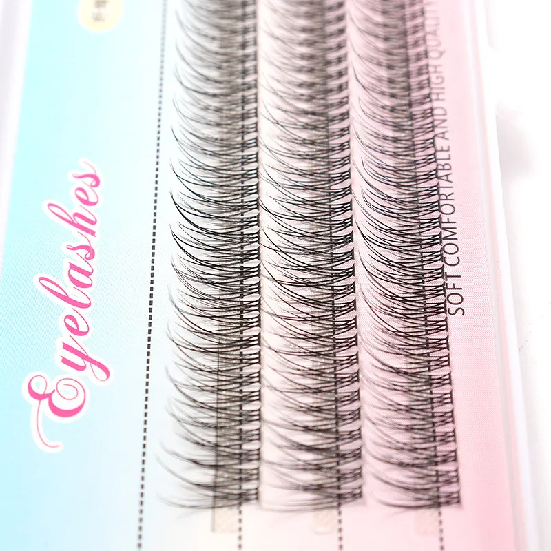 120 Pcs/Box Premium fake Mink Individual Dovetail Eyelash Extension Natural 3D Cluster Eyelashes Professional Makeup Flared Lash