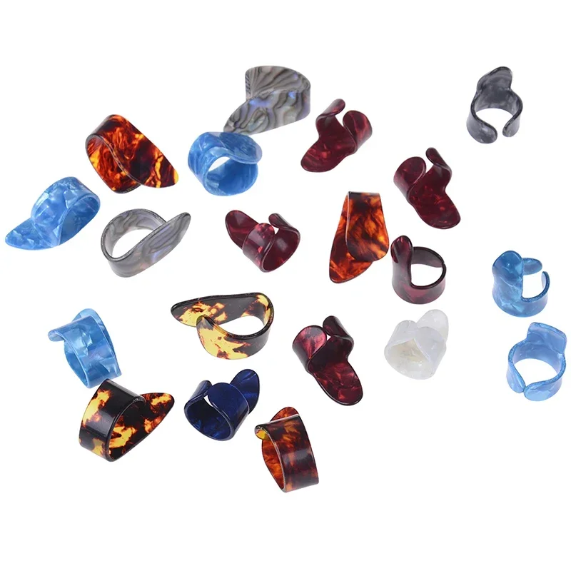 جيتار 10 قطع من أدوات اختيار إصبع الإبهام من الفولاذ المقاوم للصدأ