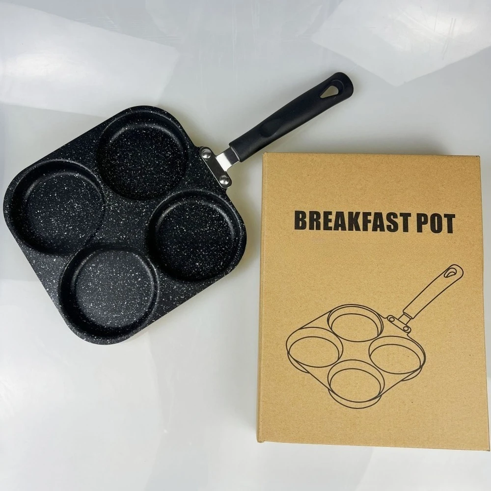 مقلاة متعددة الوظائف بأربعة فتحات لقلي البيض، أداة معجزة للإفطار. مقلاة