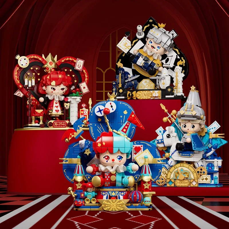 

Creative Cartoon Poker Face Lovely King Queen Knight Joker Big Head Figures Model Toys Gifts