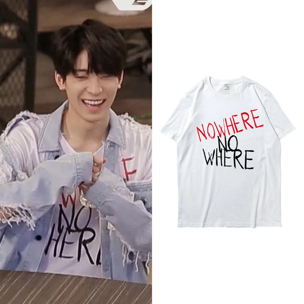 2026 Star Same T-shirt PHOTO Nowhere Printe TShirt Kpop Stay in Shirt Pullovers Women Korean Style Summer Oversized POPUP Tshirt