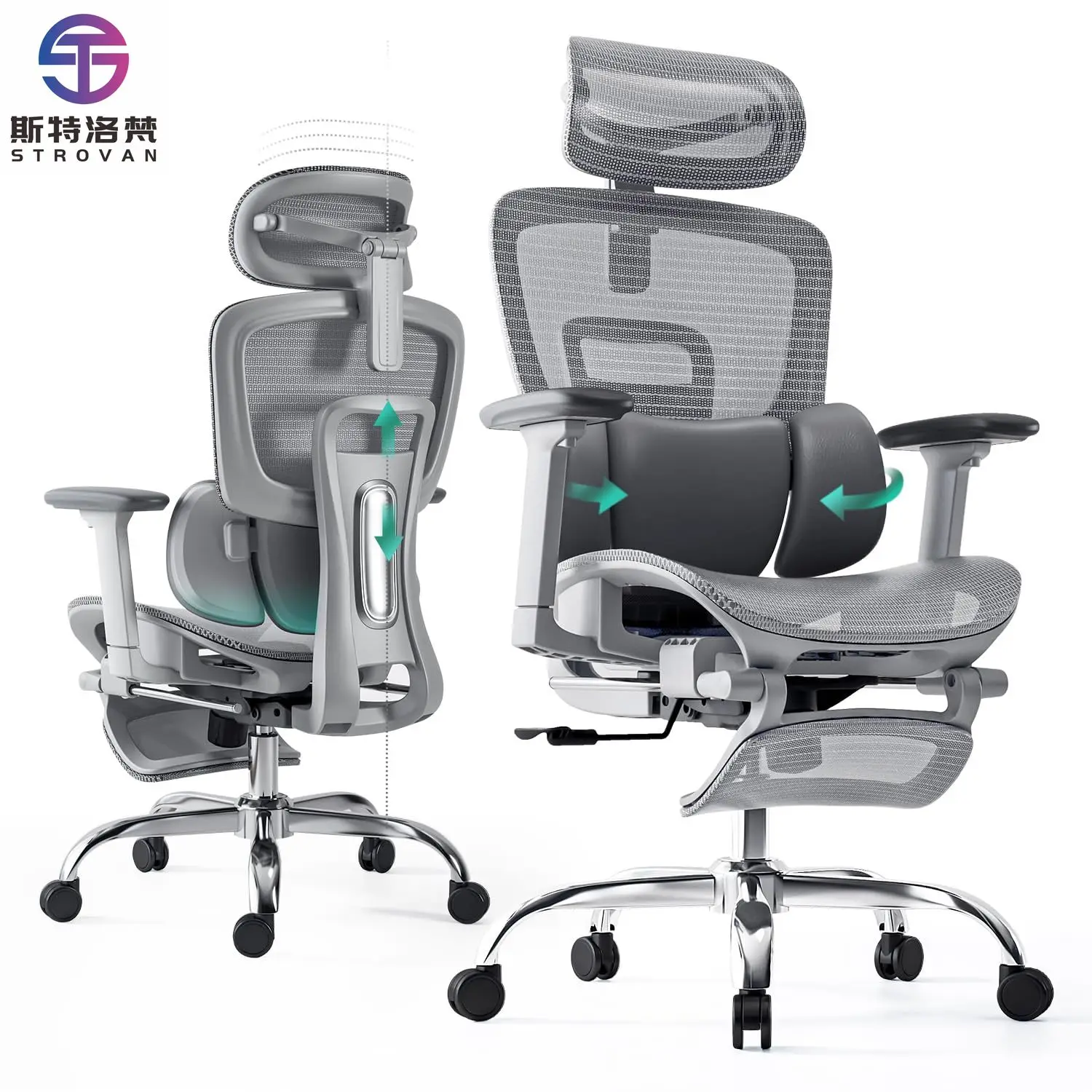 

Modern Office Ergonomic Mesh Chair Comfortable Nap Time Reclining Revolving Feature Adjustable Headrest Use