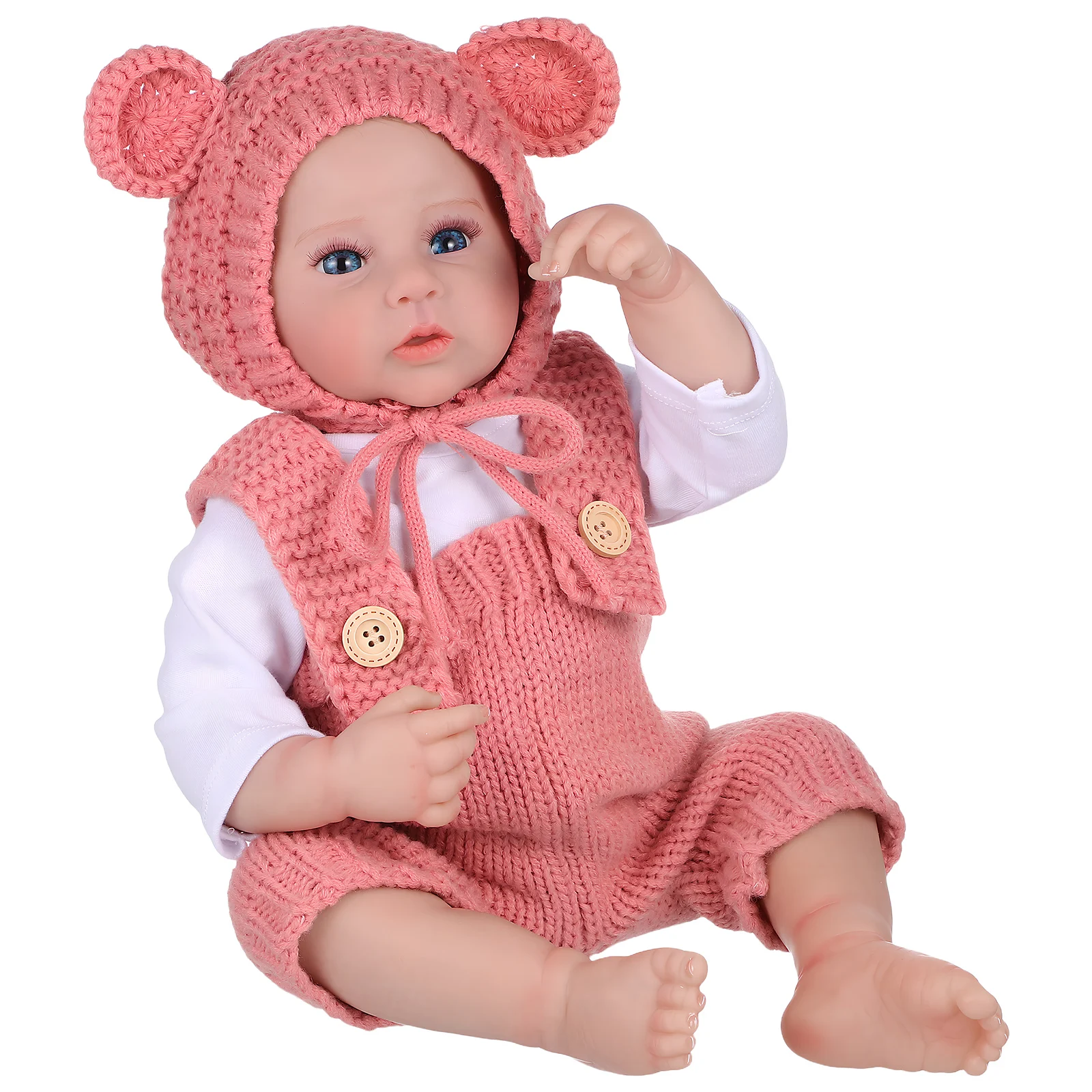 

1pc 19 Inch Lifelike Baby Boy Realistic Newborn Vinyl Soft Body Plaything Clothing Feeding Kit Accessories Kids Simulation