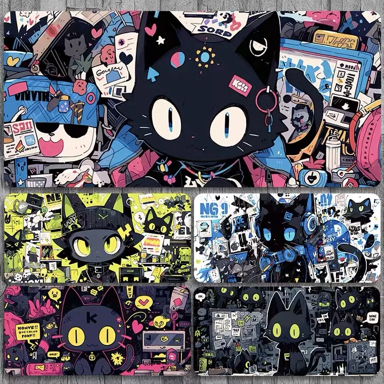 

Doodle Cat Mouse Pad Extra Large Rubber Thickened Quick Gamer Mouse Pads Computer Peripheral Dirty-resistant Table Mat