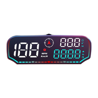 Car GPS HUD with Suction Cup Holder GPS Smart Car HUD Big Font Security Alarm Digital Clock HD LED Display Fatigue Driving Alarm