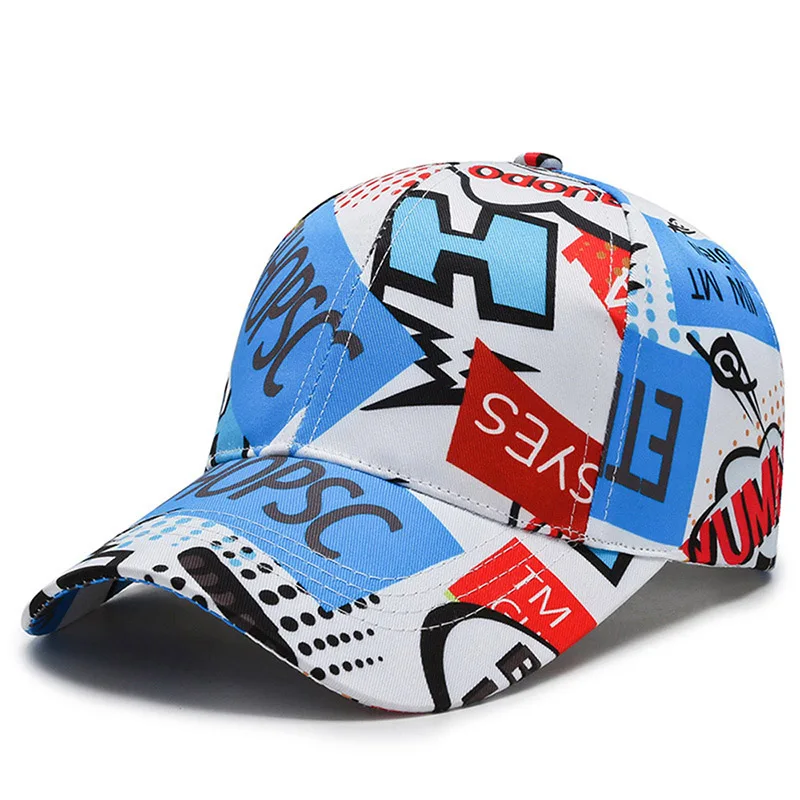 New Fashion Men Women Baseball Cap Chain Poker Print Trend Lady Sun Visor Snapback Hip Hop Cotton Sports Dad Hats Gorras H034