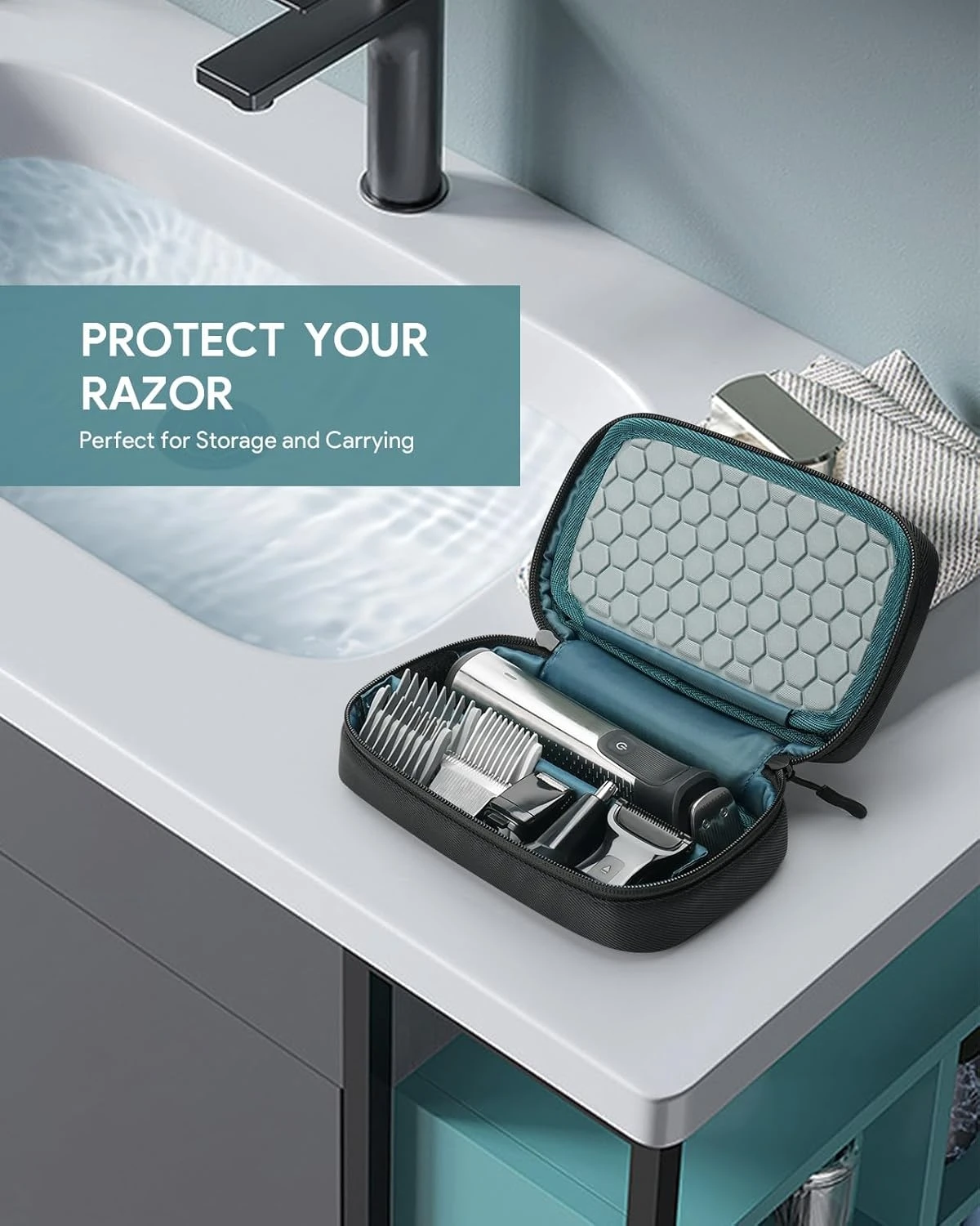 

Дорожный футляр для Philips Multigroom серий 3000-9000, настраиваемая сумка для хранения с разделителями на липучке и портативной ручкой