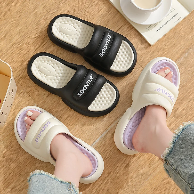 

Pallene Summer Women's Flat Sandals Outdoor Platform Slippers Classic Beach Slippers EVA Thick Sole Slides Women Bathroom Shoes