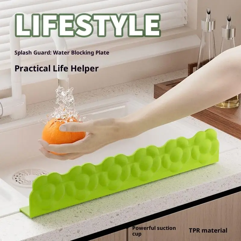 Silicone Sink Water Stopper Strip Baffle Splash Guard for Kitchen Faucet, Splash Protector, Install, Seal, Protect ClothesNow