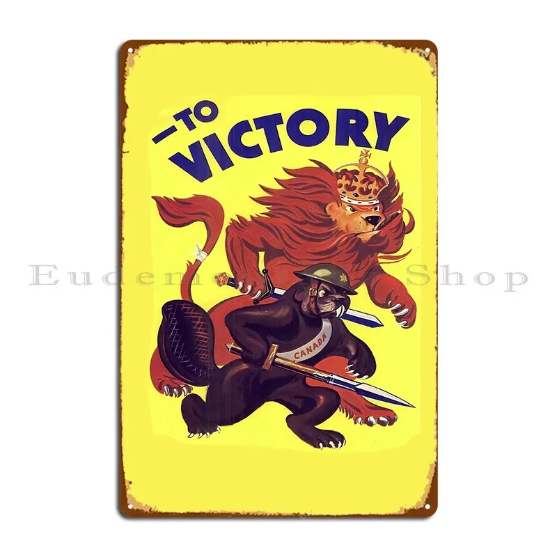 to victory canadian victory 1942 poster Metal Sign Wall Decor Cinema Wall Decor create Designing Tin Sign Poster