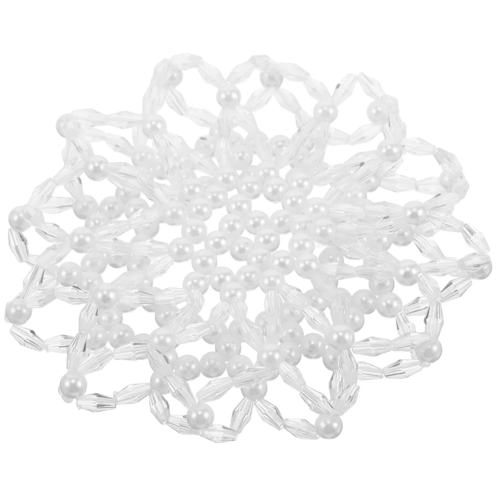 

Pearl Decorated Crochet Hair Net Elastic Bun Snood for Dance Women Hair Bun Holder Performance Practice Ballet Jazz