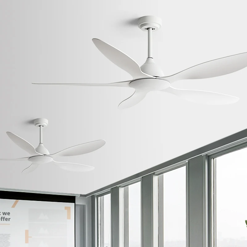 Modern 56-Inch Ceiling Fan with Remote Control for Restaurant Living Room Office - Energy-Efficient DC Motor Electric Fan