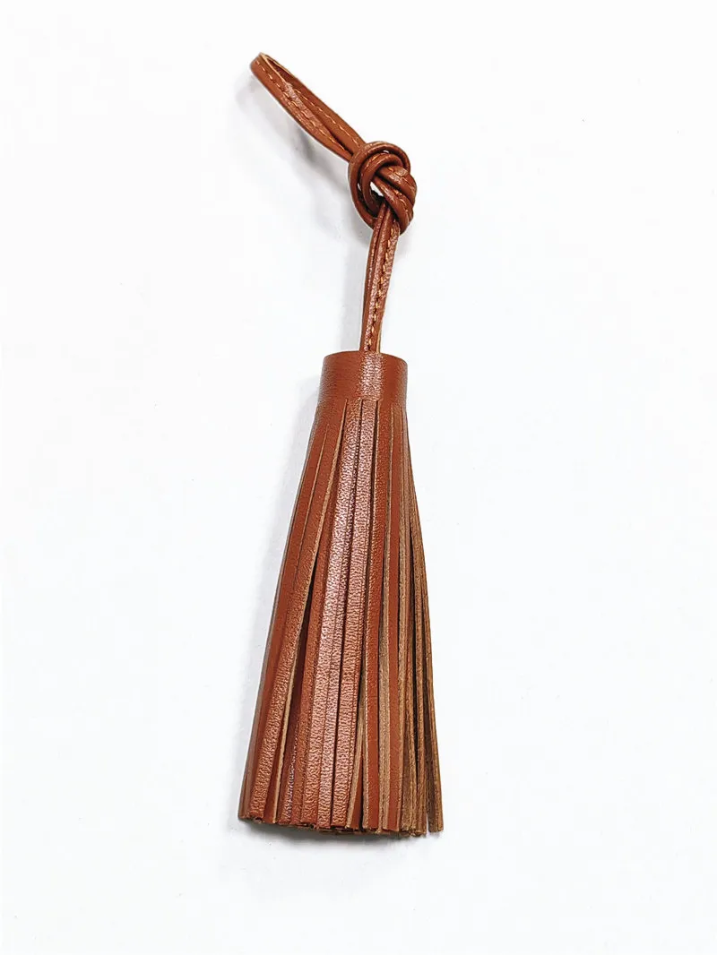 Elegant Lamb Long Leather Tassel Keyring for Her Luxurious Women's Gift Idea Stylish Bag Charm Fashion Jewelry Accessories Decor image 4