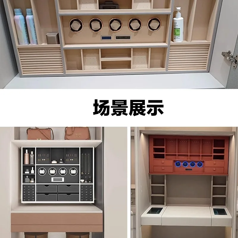 Electric Intelligent Voice-activated Cloakroom, Multi-functional Storage, Hanging Cabinet, Basket Lift, Watch Jewelry