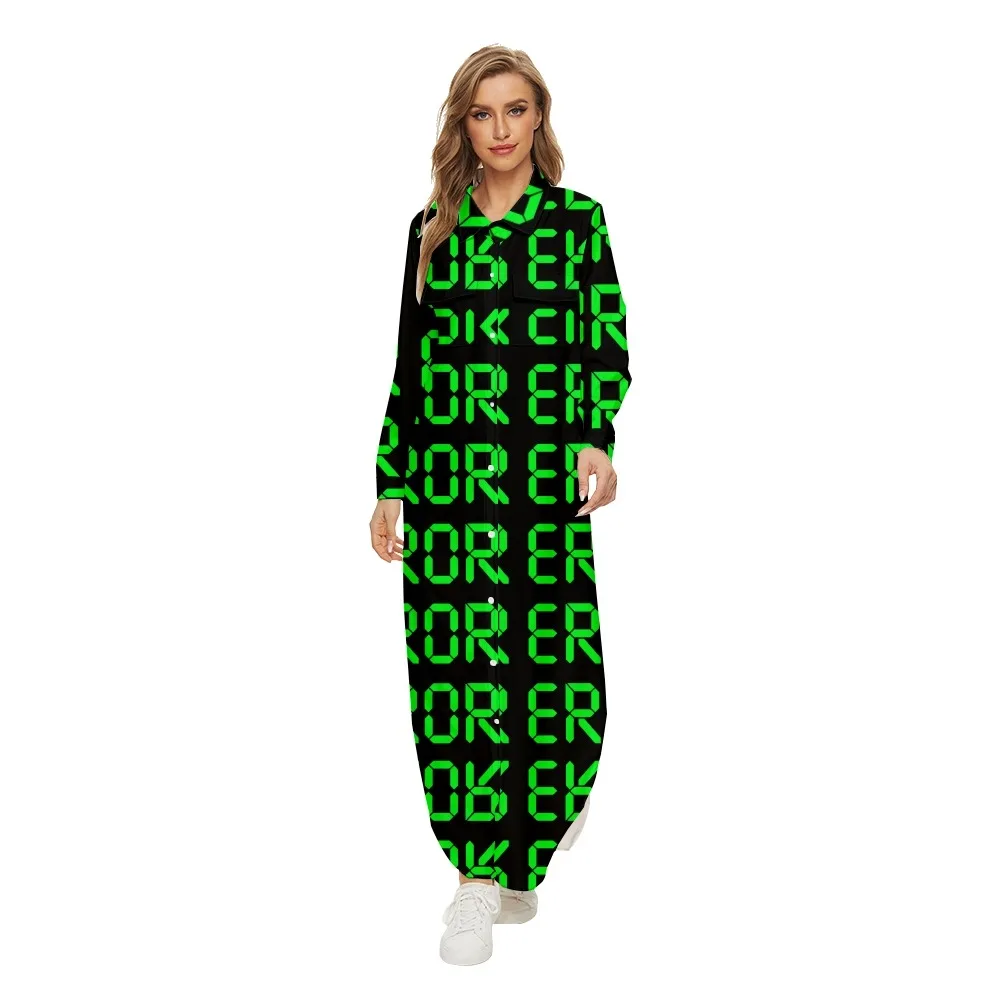 

SOJINM Elegant Ladies Dresses Green Print Long Dress Women Single Button Spring Party Dress Loose Irregular Maxi Beach Dress XL