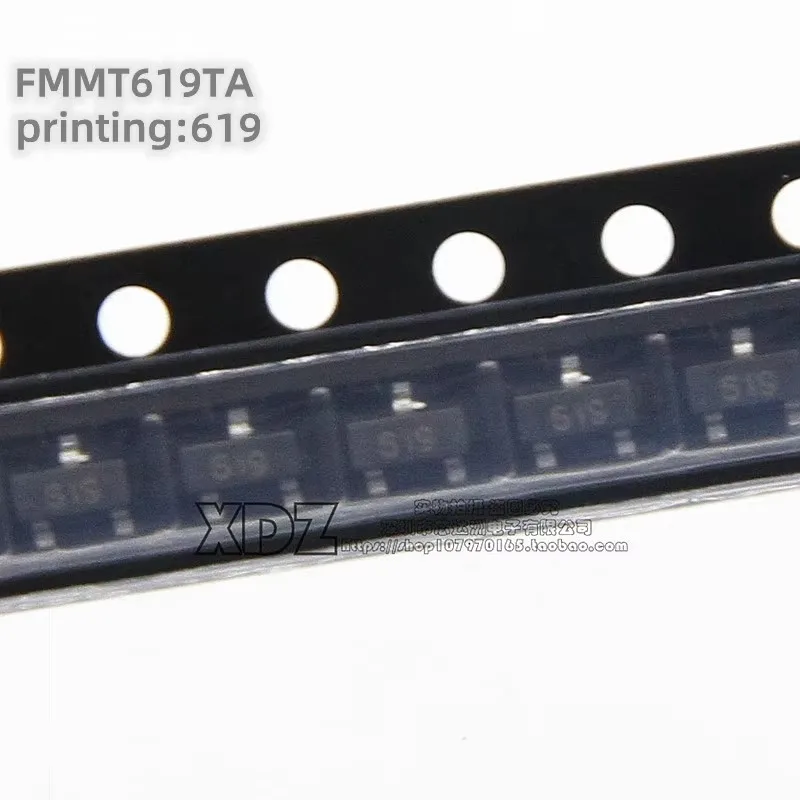 100pcs/lot FMMT619TA FMMT619 Silk screen printing 619 SOT23 package Field effect transistor