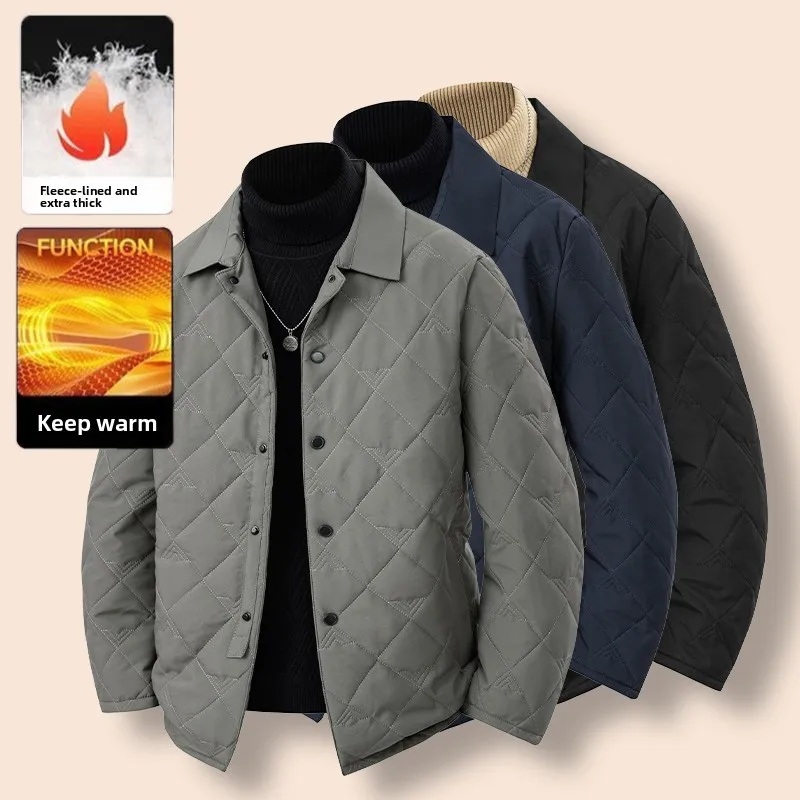 

Men's Outdoor Casual Jacket Comfortable Running Jacket Thickened Cotton-padded Jacket for Middle-aged Dad Autumn Winter Overcoat