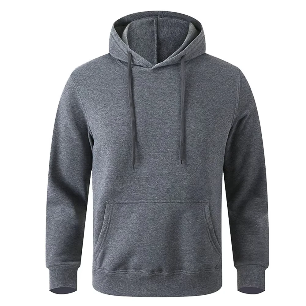 Herren Damen Einfarbiger Kapuzenpullover Oversized Pullover mit Tasche Fitness Sport Streetwear Oberteile, in verschiedenen Farben erhältlich – Detail 6