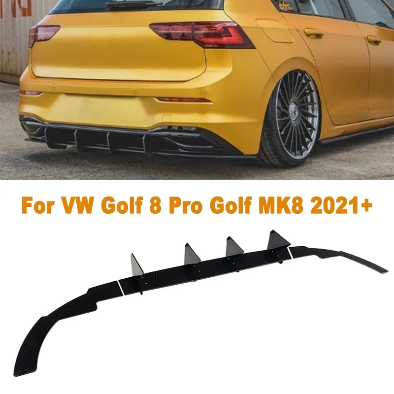 FanyFor VW Golf 8 Pro Golf MK8 2021+ Rear Bumper Lip Diffuser Car Guard Protector Cover Accessory Decoration Auto Parts Body Kit