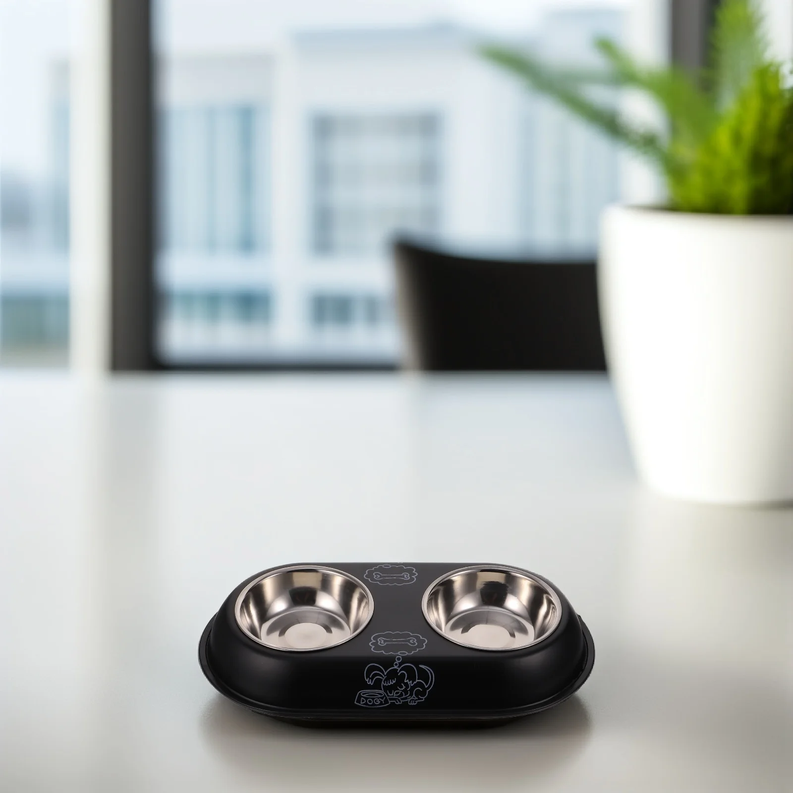 

Non-Slip Pet Food Bowl Stainless Steel Dog Cat Feeding Dish Durable Water Bowl For Cats Dogs Small Animals