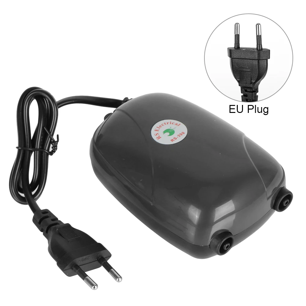 Mini Aquarium Air Pump EU Plug Single Double Outlet Fish Tank Oxygenation Pump Increase Oxygen Compressor Quarium Supplies