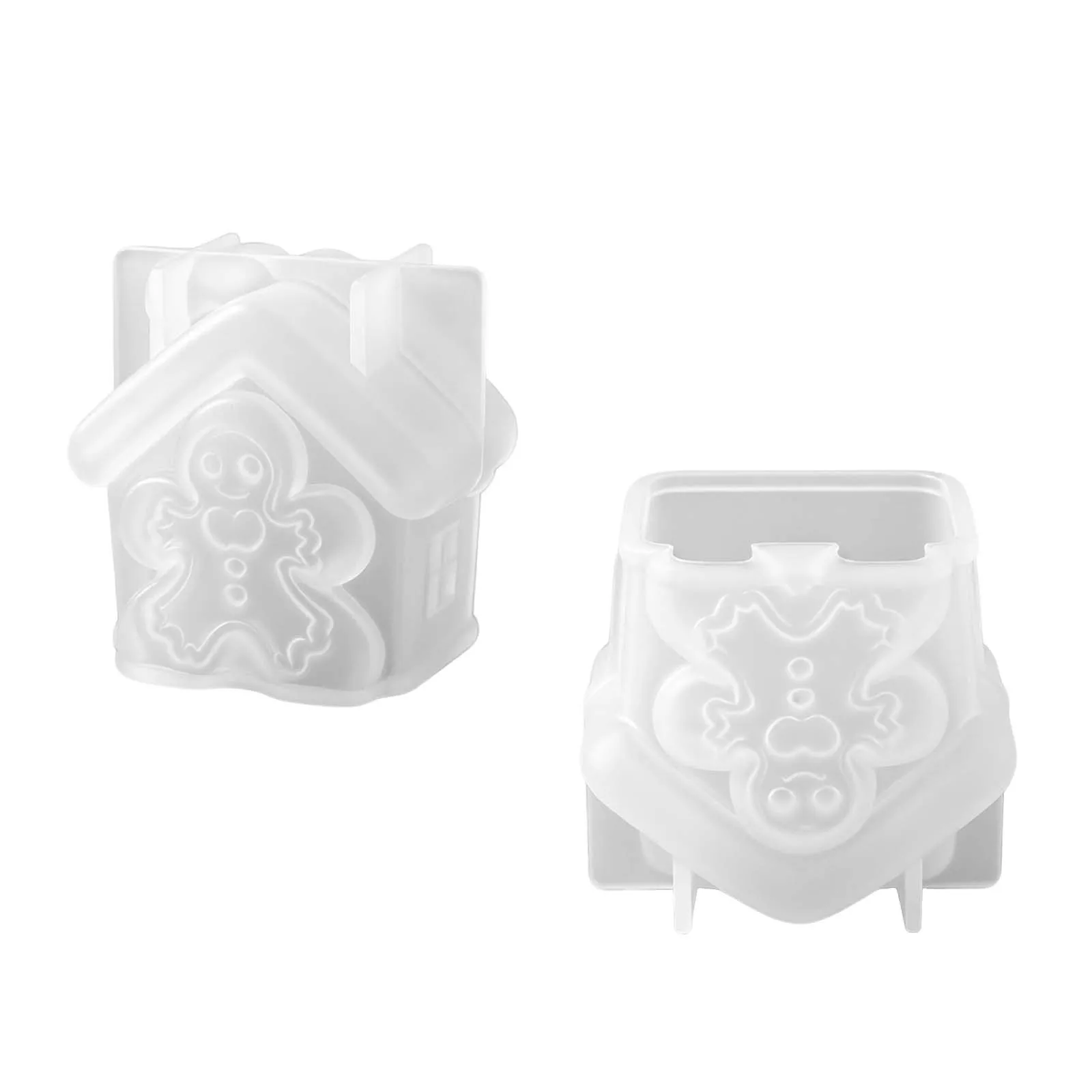 Christmas Gingerbread House Silicone Mold Easy Demold DIY Aroma Candle Epoxy Resin Plaster Winter Holiday Table Ornament Mould view 5