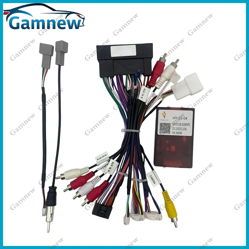16PIN Car Radio Cable Power Wire Harness Adapter Canbus Box Decoder For Hyundai Elantra Avante Santa Fe HY-SS-04