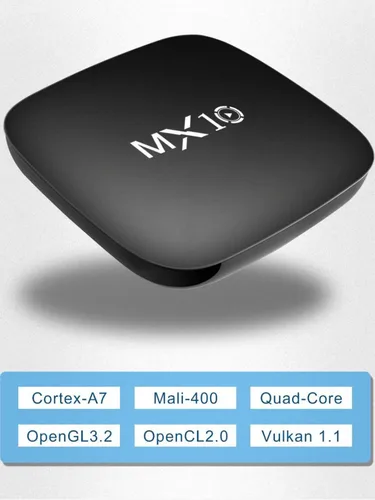 Imagen 2 del producto Android TV Box MX10 Allwinner RK3228A Quad-Core DDRIII 1GB EMMC 8GB Google TV Super Box con control remoto IR
